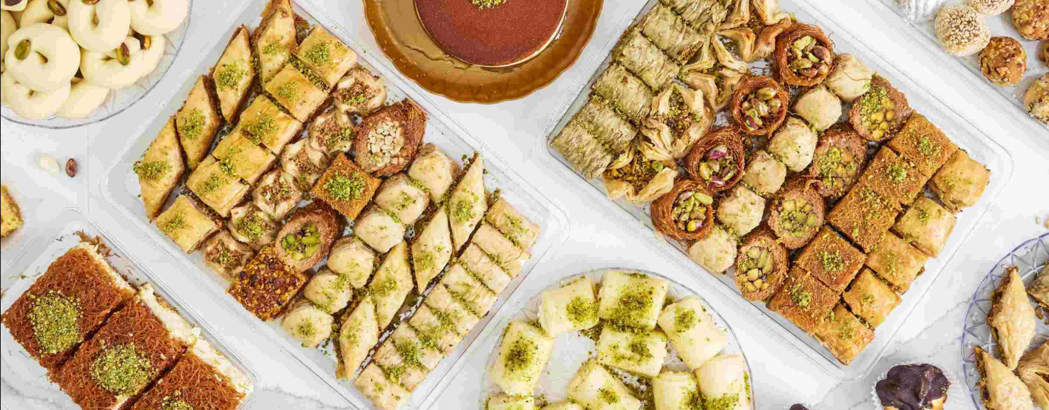 Assorted handmade Lebanese sweets and baklava